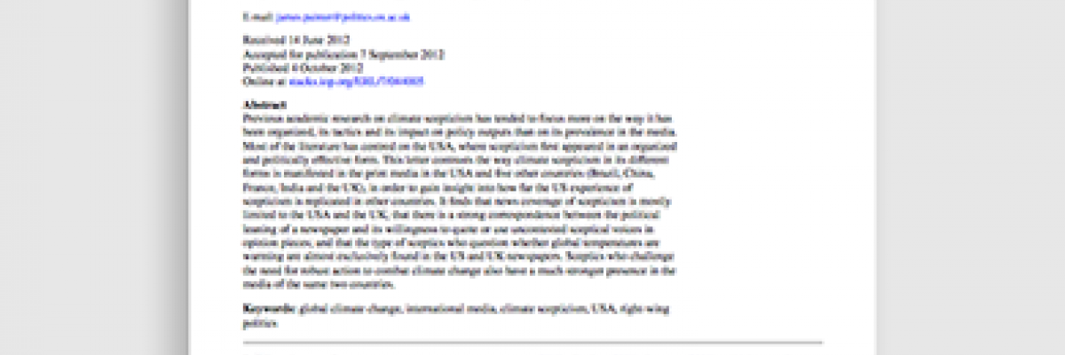 Cross-national comparison of the presence of climate scepticism in the print media in six countries, 2007–10