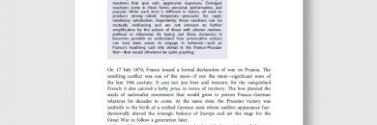 On Provocation: Outrage, International Relations, and the Franco–Prussian War