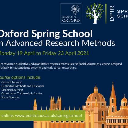 Applications now open for Oxford Spring School 2021